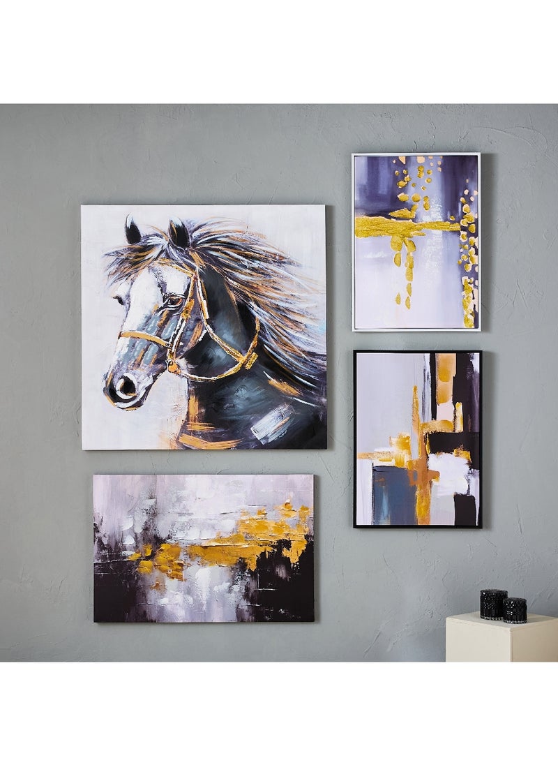 Home Box فن جداري مؤطر تجريدي وولمر مع 40% رسم يدوي 52.5 x 72.5 x 2.8 سم  - Image 4