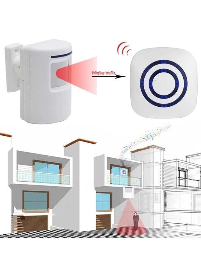 ENEGG Wireless Home Security Driveway Alarm, Entry Alert, Visitor Door Bell Chime with 1 Plug-in Receiver and 2 PIR Motion Sensor Detector Alert System, Quality Sound and LED, 38 Melodies - Image 2