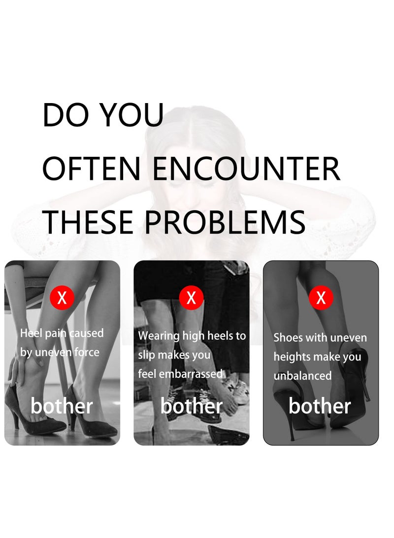 SOLARAE أغطية كعب واقية عالية الكعب، 10 أزواج من أغطية طرف الكعب 5 أحجام من موقّفات الكعب العالية، أغطية واقية للكعب للمشي على العشب والطين الناعم والحصى - Image 4