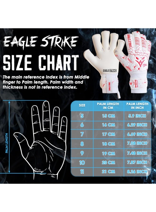 Eagle Strike Soccer Goalie Gloves - Fingers Protection, Sizes 5 to 11, 4mm German Giga Latex Pro-Level Gloves - Image 3