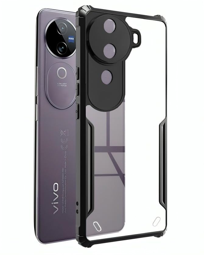 SPAZY CASE® iQOO Z9s 5G / Vivo V40e 5G Back Cover | Transparent Crystal Clear Hard PC Back Case with TPU Bumper, Drop Protection Case Cover for iQOO Z9s 5G / Vivo V40e 5G - Image 1