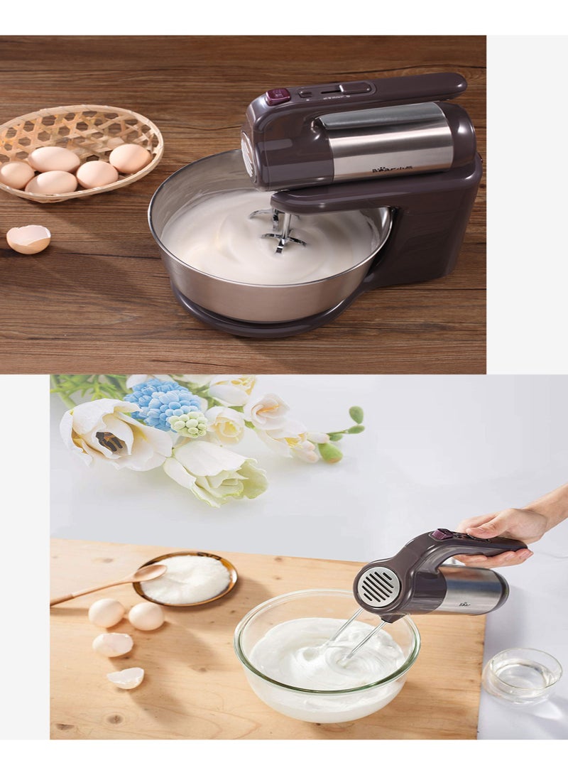 Bear Electric Stand Mixer with Stainless Steel Bowl 300W 3L Handheld Mixer 10 Speed Egg Beater Dough Cream Maker Machine For Kitchen Home - Image 2