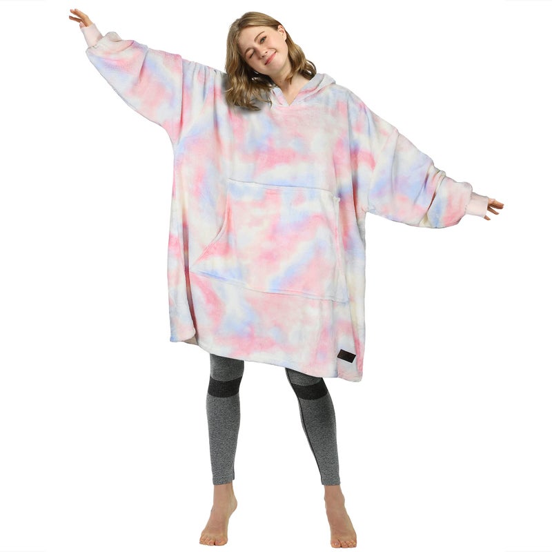Catalonia Catalonia Cotton Candy Oversized Blanket Hoodie Sweatshirt  Wearable Fleece Pullover  Super Soft Warm Comfortable for Adults Men Women  - Image 2