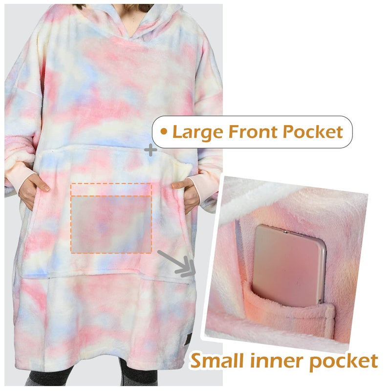 Catalonia Catalonia Cotton Candy Oversized Blanket Hoodie Sweatshirt  Wearable Fleece Pullover  Super Soft Warm Comfortable for Adults Men Women  - Image 5