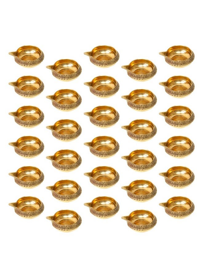 Dokchan Brass Kuber Diyas Oil Lamps for Puja Room Decoration and Diwali Festival (Size 1.5 Inch | Pack 30) - Image 1