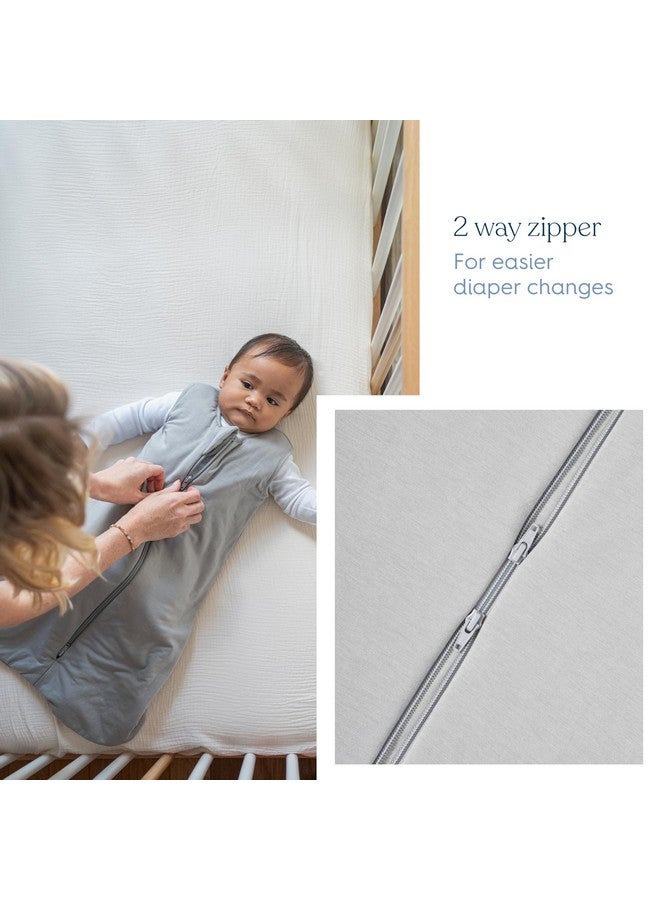 هالو بطانية هالو سليب ساك فائقة النعومة وقابلة للارتداء، مصنوعة من الفيسكوز والخيزران، كيس نوم للأطفال، 1.5 توغ، من 0 إلى 6 أشهر، صغيرة، لون رمادي هادئ - Image 4