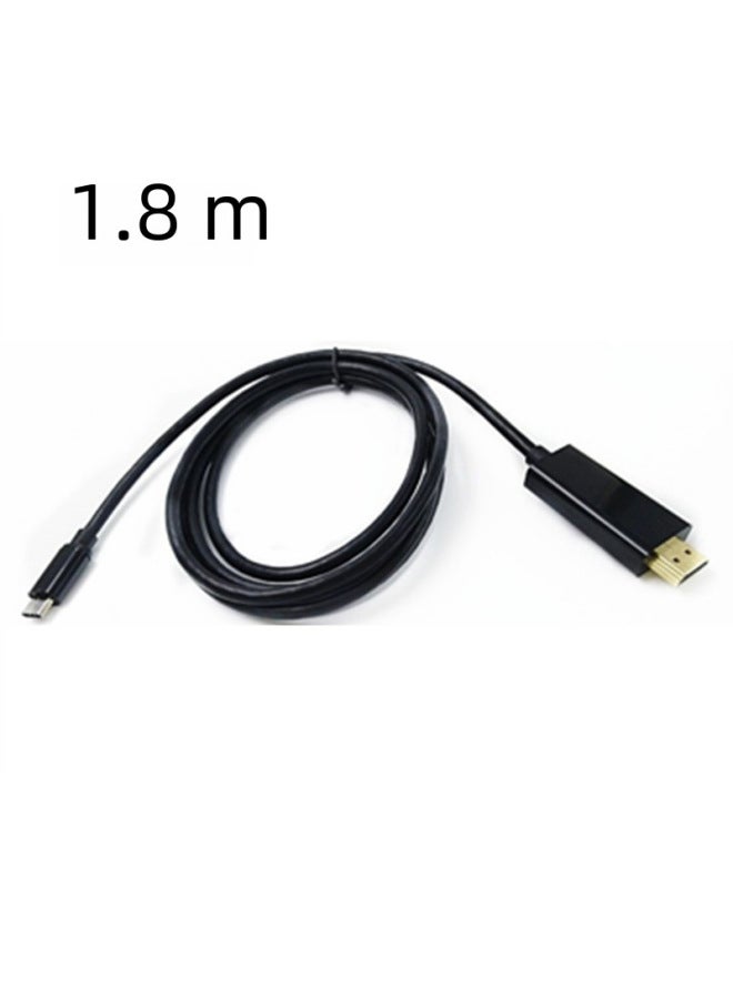 1.8 M Type-C To HDMI Converter Type-to HD Laptop Graphics Card Monitor Adapter Cable-Color:1.8 M Type-C To HDMI - Image 3
