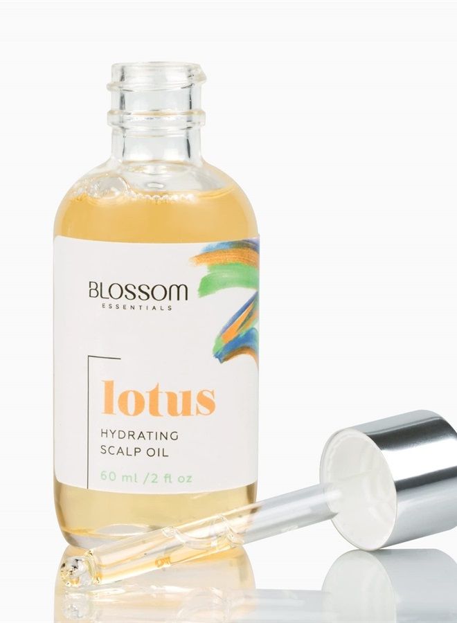Blossom Essentials Lotus Hydrating Scalp Oil - Hair Moisturizer - Soothing Oils for Face and Body - 2 Ounces 