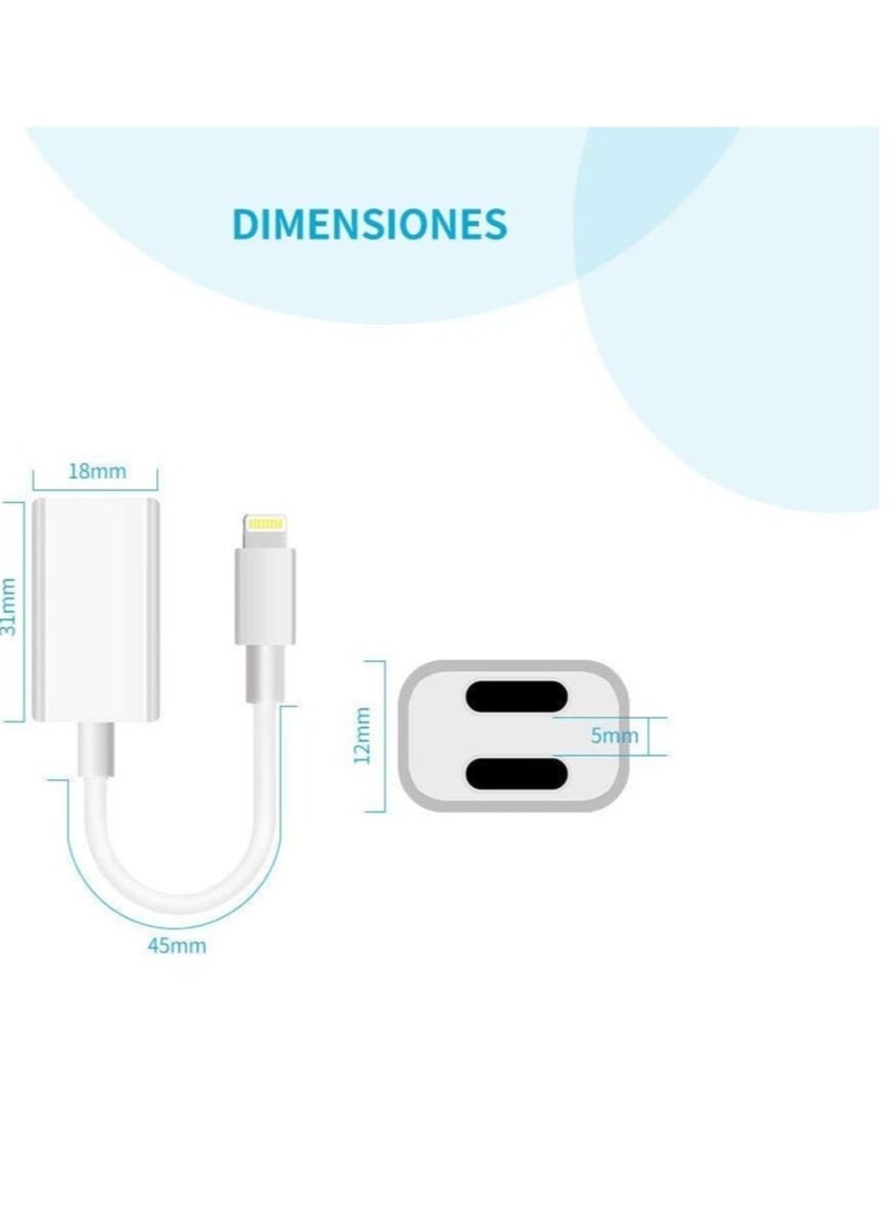 ELTRAZONE - Dual Lightning adapter & Splitter, Headphone audio & Charge adapter Compatible with iPhone 7/7 Plus, iPhone 8/8 Plus, - Image 1