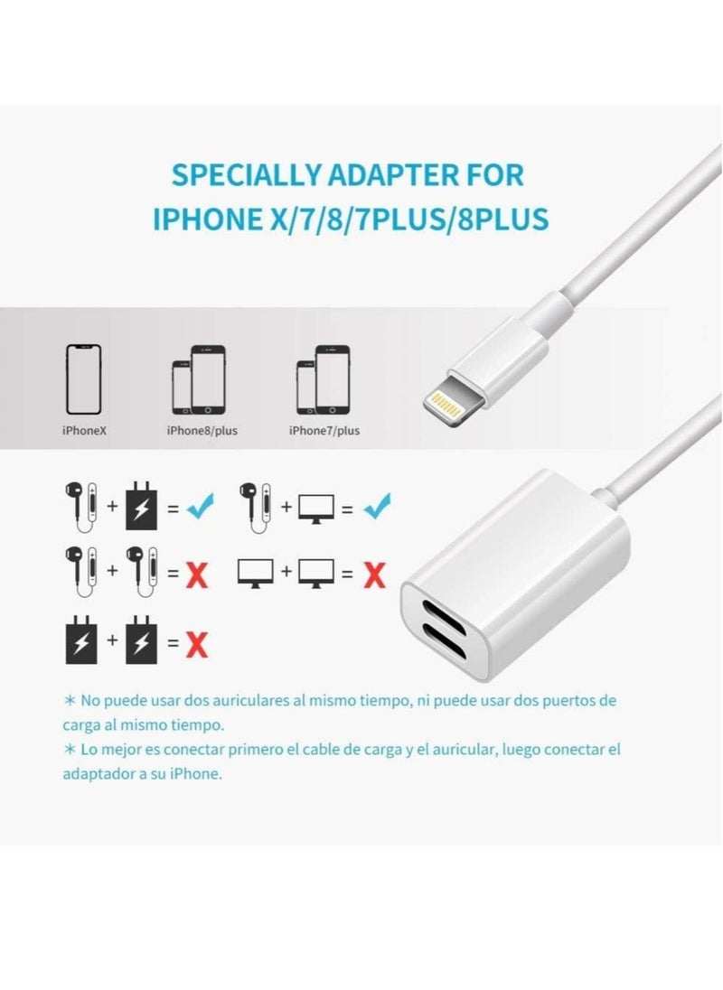 ELTRAZONE - Dual Lightning adapter & Splitter, Headphone audio & Charge adapter Compatible with iPhone 7/7 Plus, iPhone 8/8 Plus, - Image 1