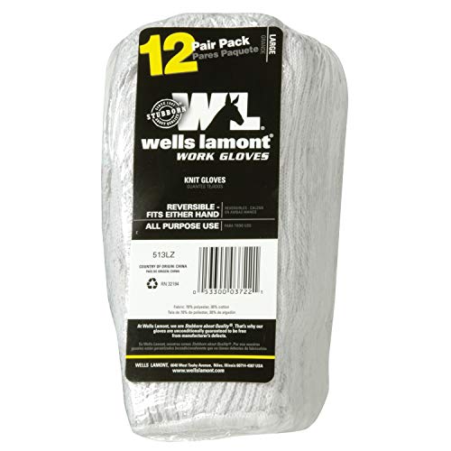 Wells Lamont mens 12 Pair Pack Work Gloves, White, Large Pack of US - Image 3