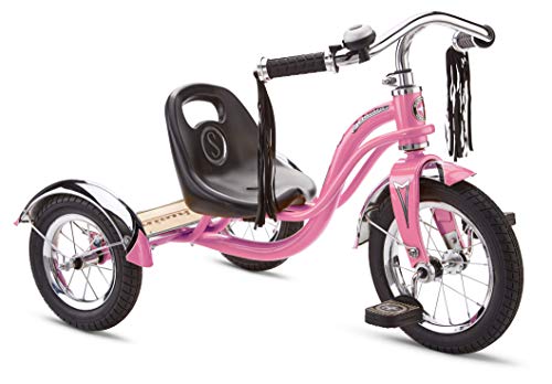 Schwinn Roadster Tricycle 12 Inch Front Wheel Bike for Kids Ages 24 Low Center of Gravity Retro Steel Frame Adjustable Seat Grows with your Child Rear Deck Tricycle for Toddlers - Image 1