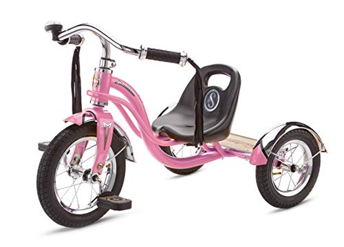 Schwinn Roadster Tricycle 12 Inch Front Wheel Bike for Kids Ages 24 Low Center of Gravity Retro Steel Frame Adjustable Seat Grows with your Child Rear Deck Tricycle for Toddlers - Image 5