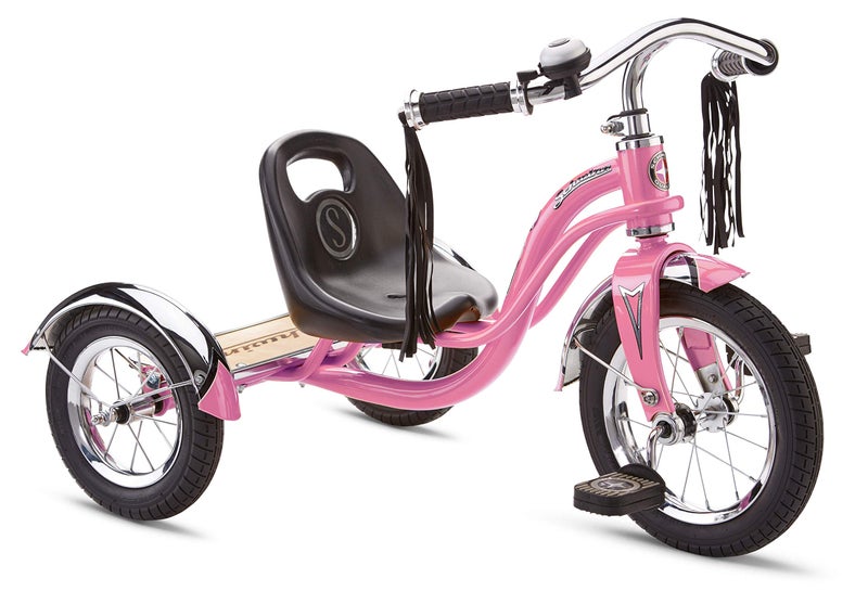 Schwinn Roadster Tricycle 12 Inch Front Wheel Bike for Kids Ages 24 Low Center of Gravity Retro Steel Frame Adjustable Seat Grows with your Child Rear Deck Tricycle for Toddlers - Image 2