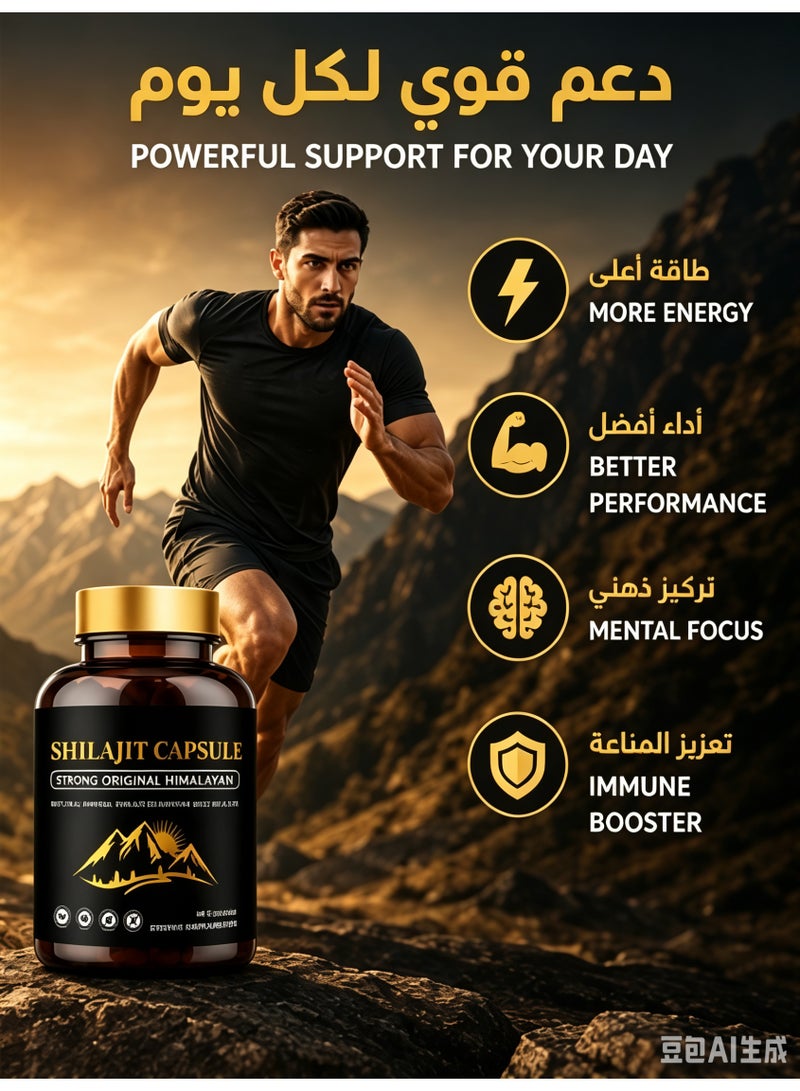 Shilajit RX Himalayan Shilajit Capsules 600 Mg Equivalent Natural Energy And Stamina Booster 60 Veg Capsules, 2-Pack - Image 3