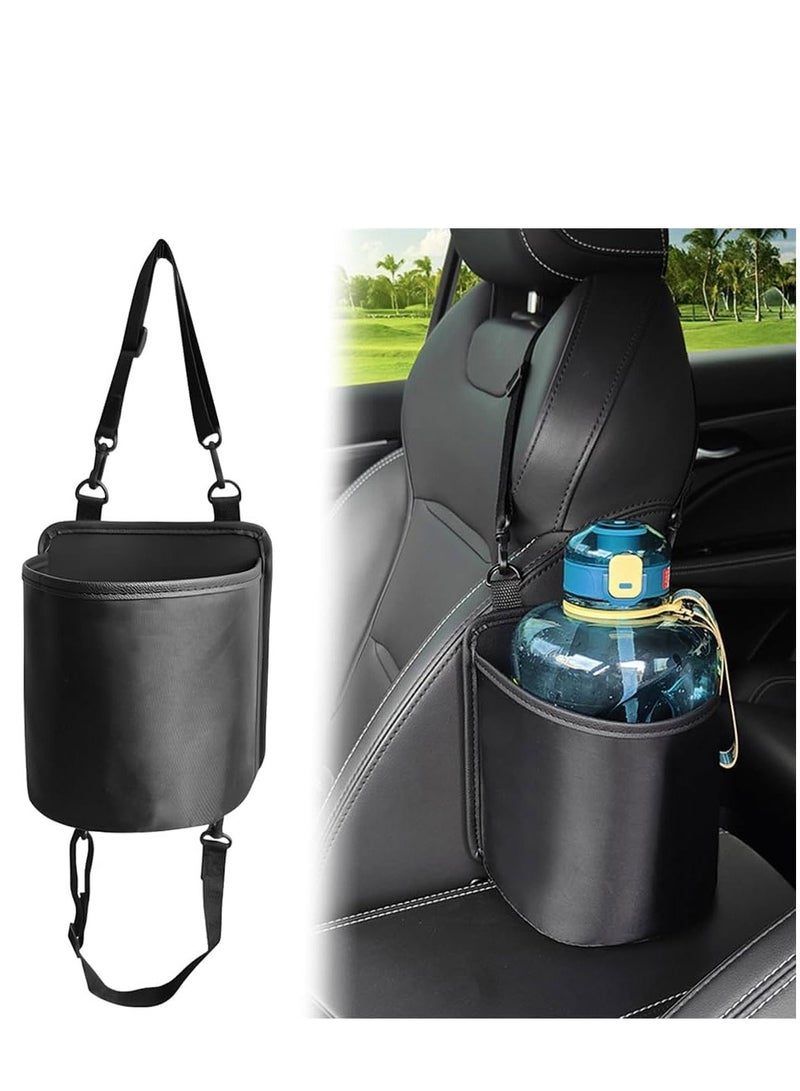 SYOSI Car Storage Bag Car Seat Back Hanging Organizer Bag Large PU Leather Multifunctional Hanging Storage Pocket for Drink Water Bottle Baby Stuff Auto Interior Hanging Placement Bag Storage Organizer  - Image 1