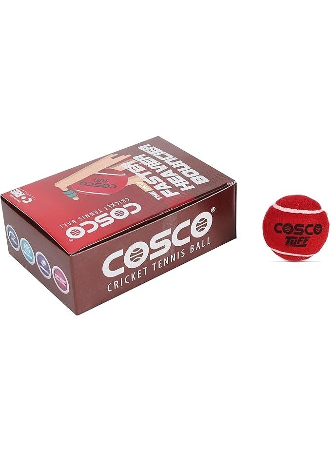 Cosco TUFF Cricket Tennis Ball - Heavyweight, Red - Image 4