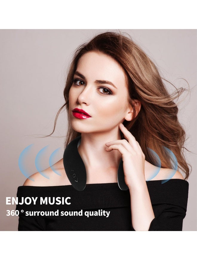 Bluetooth Headphones Neckband, Neck Bluetooth Speaker Wireless, Wearable Bluetooth Speaker System for Gaming, Movies and Music, True 3D Stereo Surrounding Sound, Built-in Microphone - Image 2