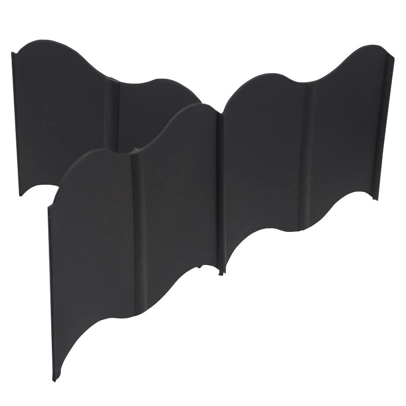 Orgrimmar 20 ft Garden Edging 40PCS Interlocking Landscaping Edging Kit, Plastic No-Dig Pound-in Garden Edge(20' Long x 5.3â€ Tall) - Black