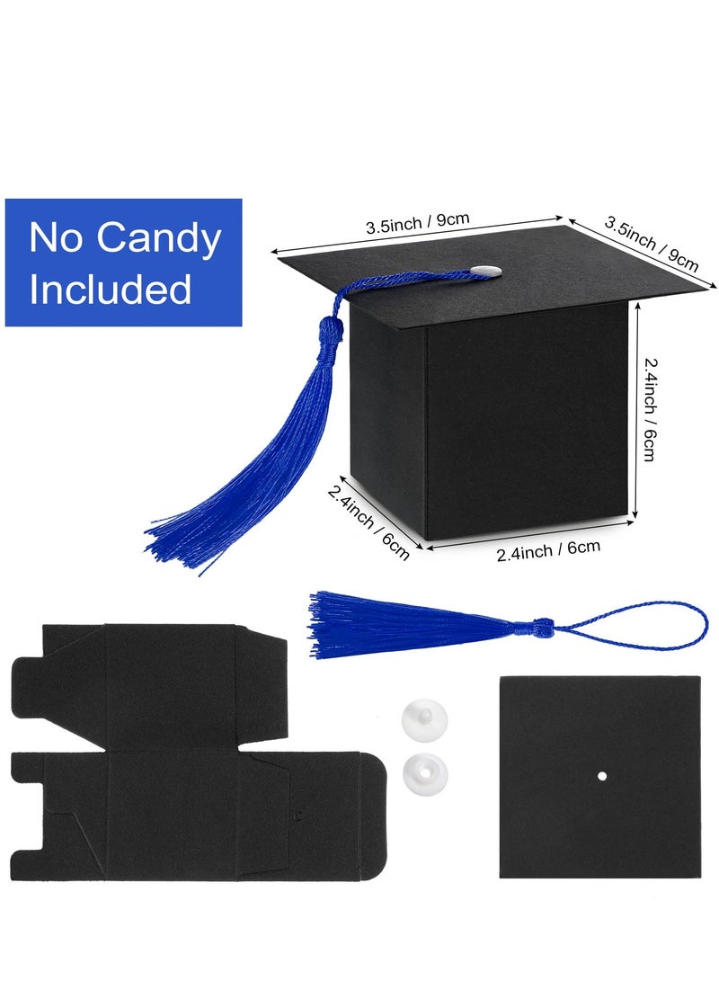 25-Pack Blue Graduation Hat Candy Boxes 2023 - Decorative Gift Boxes with Fringe for Graduation Party Supplies - Ideal for Candy, Chocolate, Souvenirs - Image 4