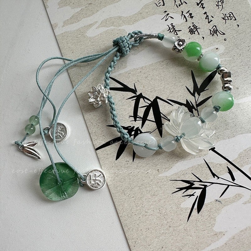 Elegant Lotus Leaf Design Bracelet for Women Lotus Buckle Bracelet 