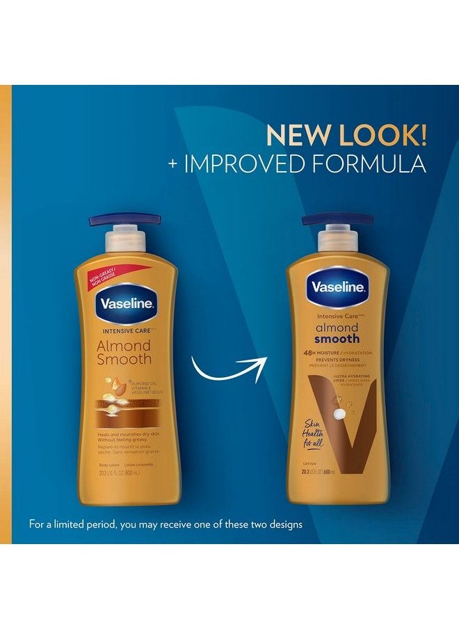 Vaseline - Intensive Care Body Lotion For Dry Skin Almond Smooth Lotion Made With Ultrahydrating Lipids Almond Oil & Vitamin E For A Smooth Natural Glow 20.3 Oz 4 Count - Image 1