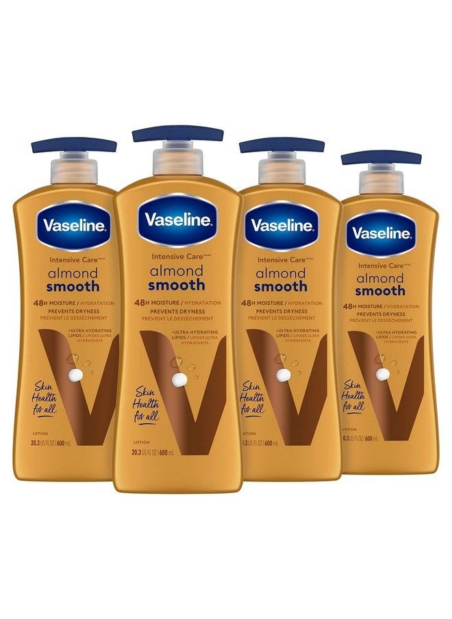 Vaseline - Intensive Care Body Lotion For Dry Skin Almond Smooth Lotion Made With Ultrahydrating Lipids Almond Oil & Vitamin E For A Smooth Natural Glow 20.3 Oz 4 Count - Image 1