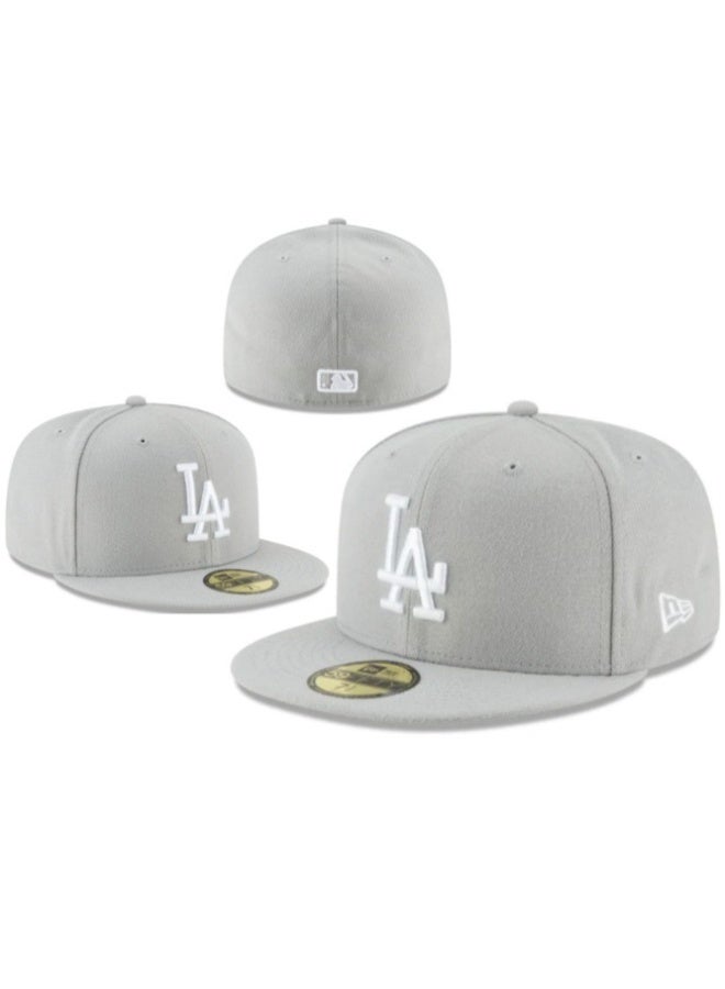 LA Los Angeles Dodgers Gray Fitted Baseball Cap - Official MLB Team Logo, Stylish & Comfortable
