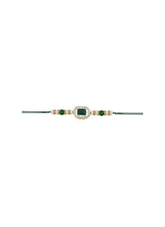 isana I Jewels Designer Kundan Pearl Bhaiya Rakhi With Roli Chawal & Rakshabandhan Card for Brother/Bro/Bhai/Men  - Image 3