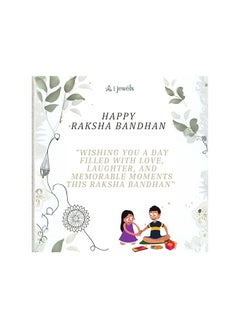 isana I Jewels Designer Kundan Pearl Bhaiya Rakhi With Roli Chawal & Rakshabandhan Card for Brother/Bro/Bhai/Men  - Image 4