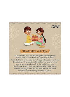 isana I Jewels Designer Kundan Pearl Bhaiya Rakhi With Roli Chawal & Rakshabandhan Card for Brother/Bro/Bhai/Men  - Image 5