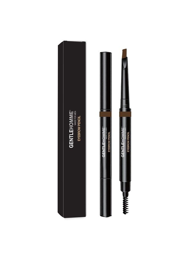 GENTLEHOMME Mens Eyebrow Pencil Medium Brown, Easily Shape Define Fill Eyebrows or Facial Hair, 2 in 1 brush and ultra-thin pencil, Waterproof Smudge Proof Sweat-proof … (Brown) - Image 1
