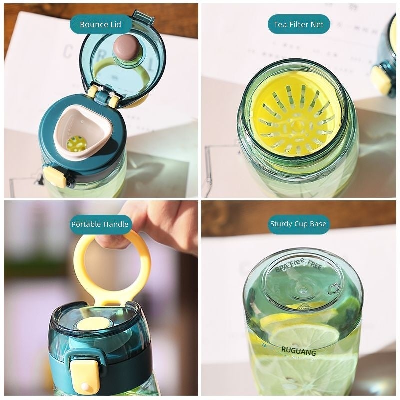FUGUANG Summer Tritan Leakproof Anti-Shock Water Bottle with Tea Infuser - Creative Mini Pocket Cup for Students - Image 2