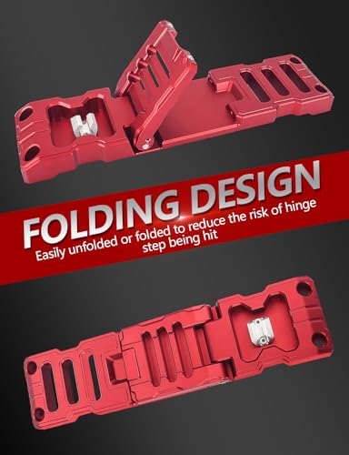 ADTOPI Door Step for Car Roof Access Folding Door Hinge Step Aluminum Alloy Foot Pedal Compatible with 2007-2023 Jeep Wrangler JK JKU JL JLU & Gladiator JT, with Bottle Opener(Red) - Image 4