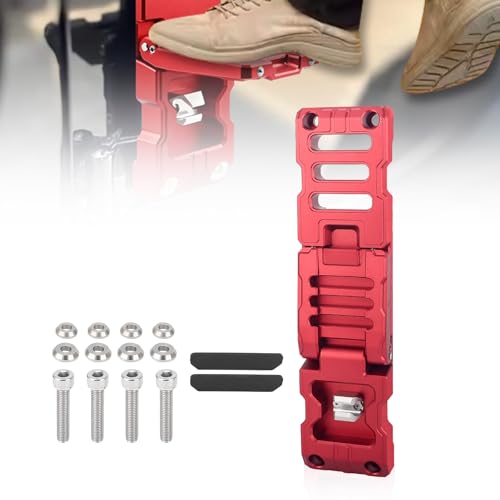 ADTOPI Door Step for Car Roof Access Folding Door Hinge Step Aluminum Alloy Foot Pedal Compatible with 2007-2023 Jeep Wrangler JK JKU JL JLU & Gladiator JT, with Bottle Opener(Red) - Image 1