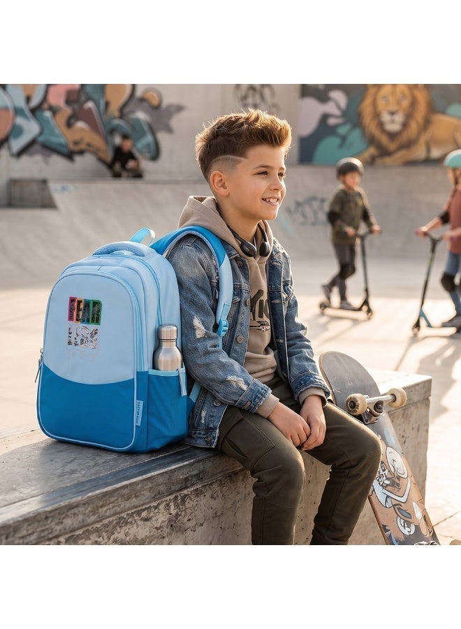Eazy Kids Personalized 15.3” Lightweight School Backpack for Kids – Fearless Design, Blue - Image 5