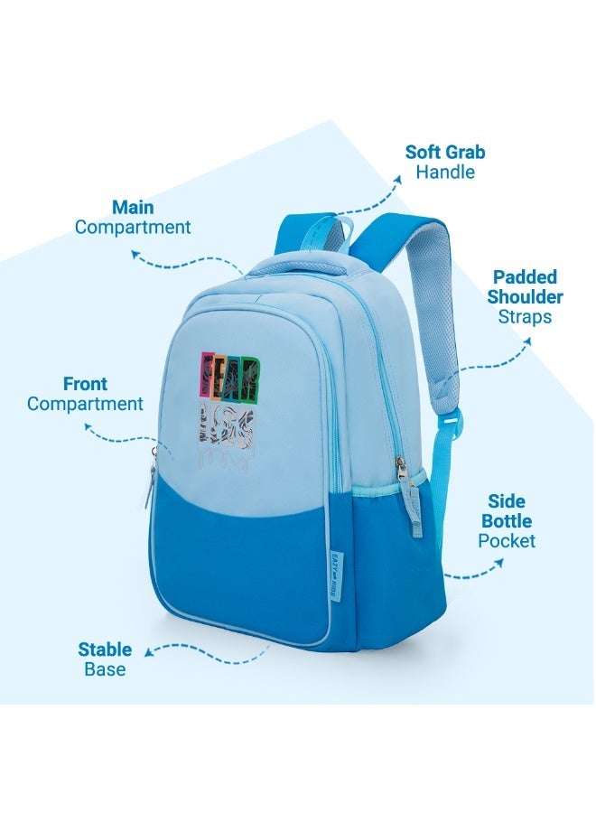 Eazy Kids Personalized 15.3” Lightweight School Backpack for Kids – Fearless Design, Blue - Image 3