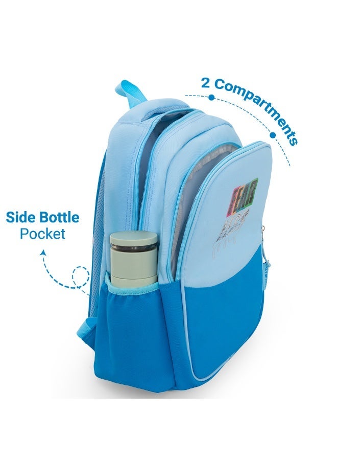 Eazy Kids Personalized 15.3” Lightweight School Backpack for Kids – Fearless Design, Blue - Image 4