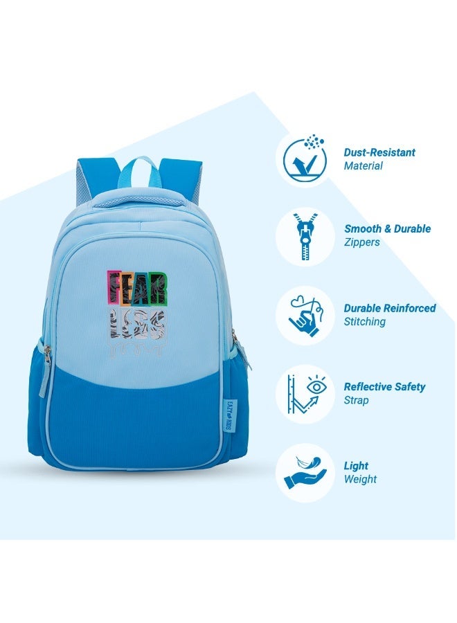 Eazy Kids Personalized 15.3” Lightweight School Backpack for Kids – Fearless Design, Blue - Image 2