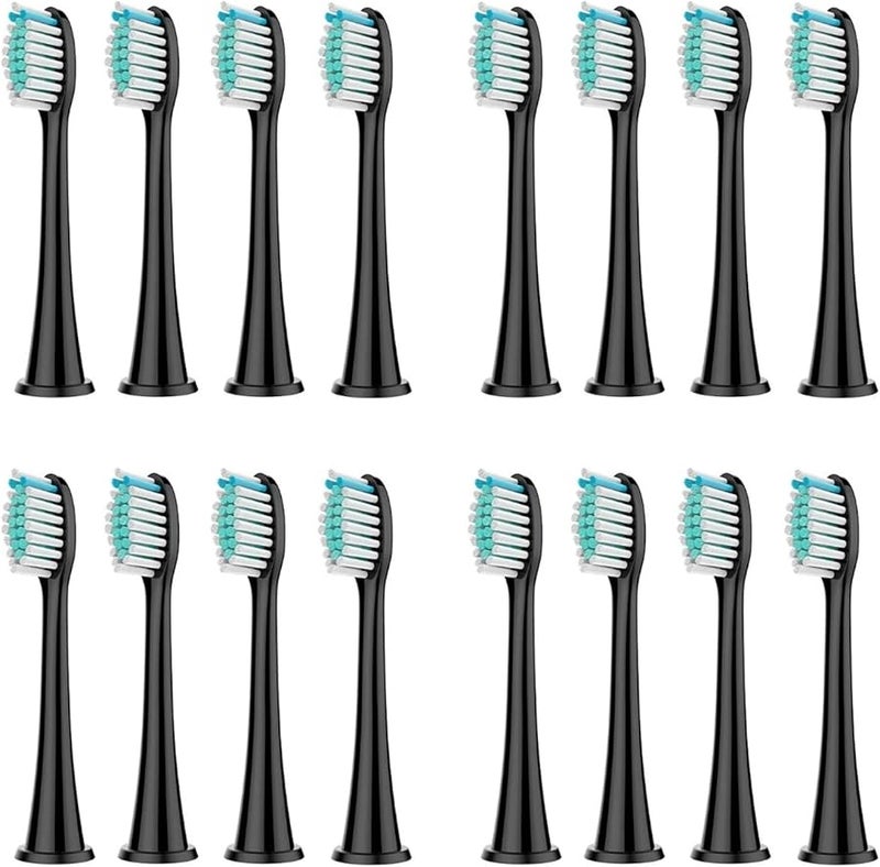 Replacement Toothbrush Heads Compatible with Philips Sonicare Handles 16pcs Black - Image 1