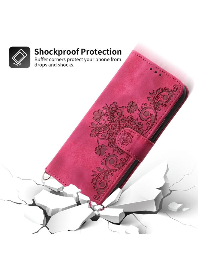 اس-توب جراب لهاتف Samsung Galaxy S20 FE، جراب هاتف من الجلد بملمس جلدي منقوش عليه زهور - Image 5