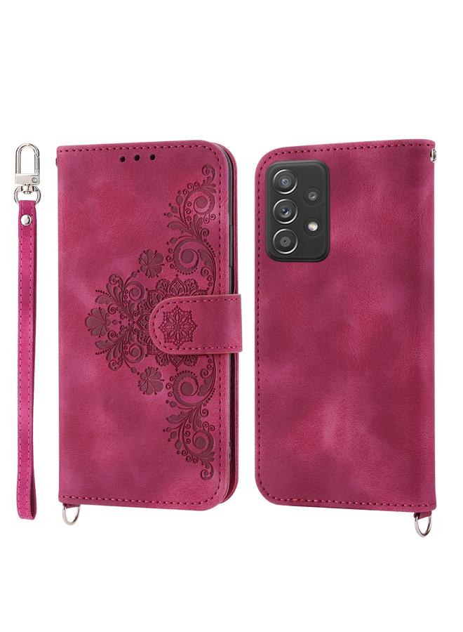 اس-توب جراب لهاتف Samsung Galaxy S20 FE، جراب هاتف من الجلد بملمس جلدي منقوش عليه زهور - Image 2