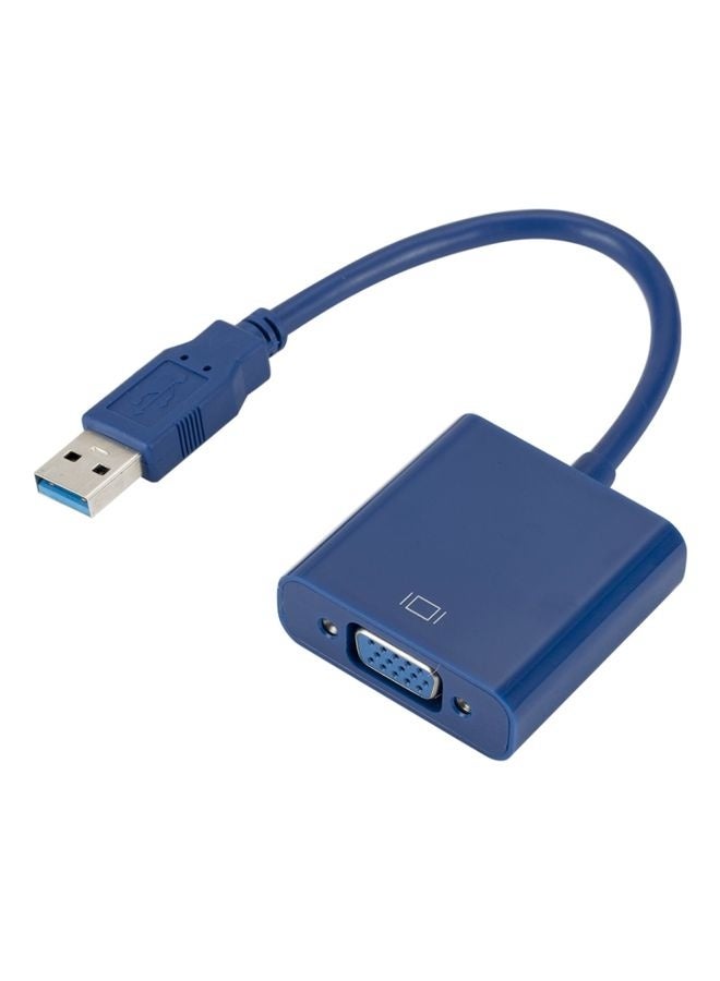 External Graphics Card Converter Cable USB3.0 to VGA, Resolution: 1080P(Blue) - Image 1