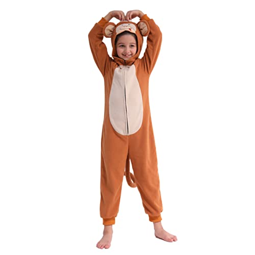 Sincere Party Fleece Monkey Onesie Monkey All in One Halloween Costume for Kids M(6-8) - Image 3