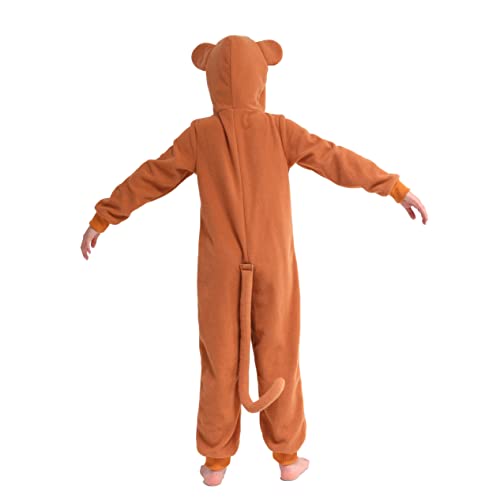 Sincere Party Fleece Monkey Onesie Monkey All in One Halloween Costume for Kids M(6-8) - Image 4