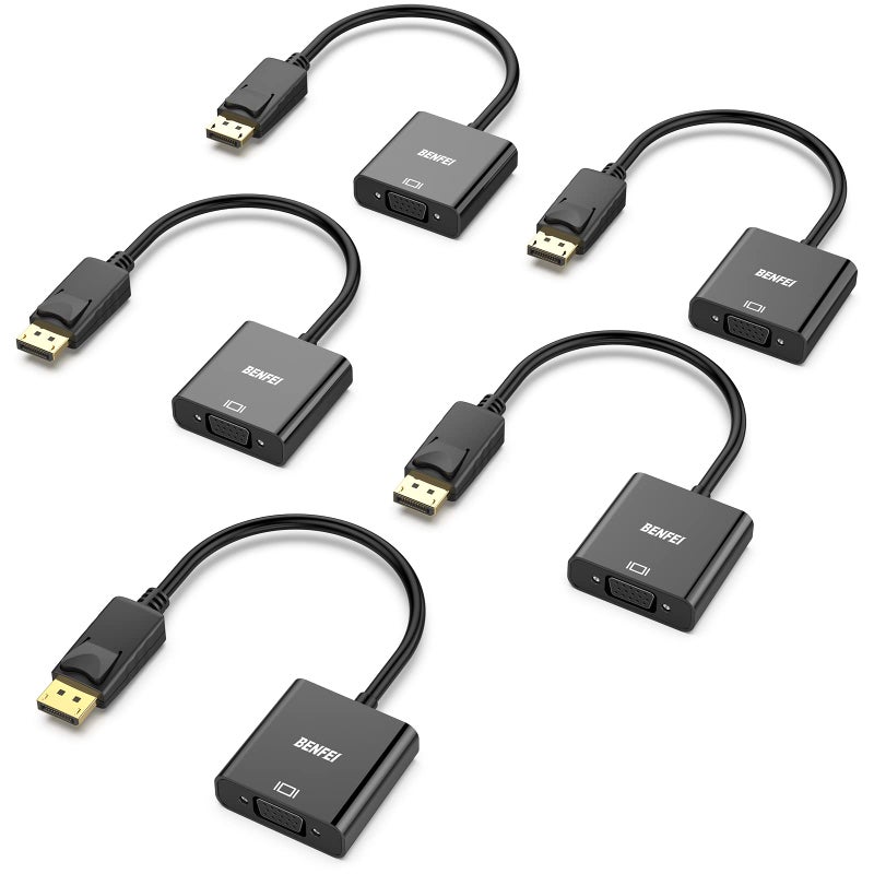 BENFEI DisplayPort to VGA 5 Pack GoldPlated DP to VGA Adapter Male to Female Compatible for Lenovo Dell HP ASUS - Image 2
