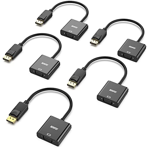 BENFEI DisplayPort to VGA 5 Pack GoldPlated DP to VGA Adapter Male to Female Compatible for Lenovo Dell HP ASUS - Image 1