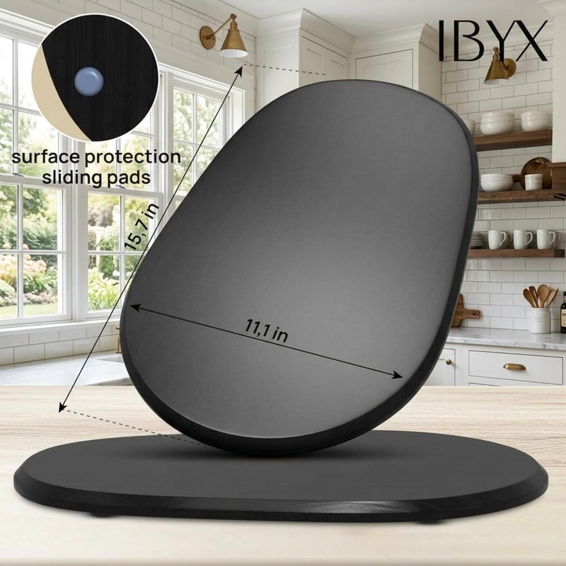 Ibyx منزلق خلاط الخيزران من Ibyx - منزلق أجهزة لخلاط Kitchen Aid ذو الرأس المائل، صينية انزلاقية لتخزين وتحرير أجهزة المطبخ على سطح العمل (كبير، أسود) - Image 4