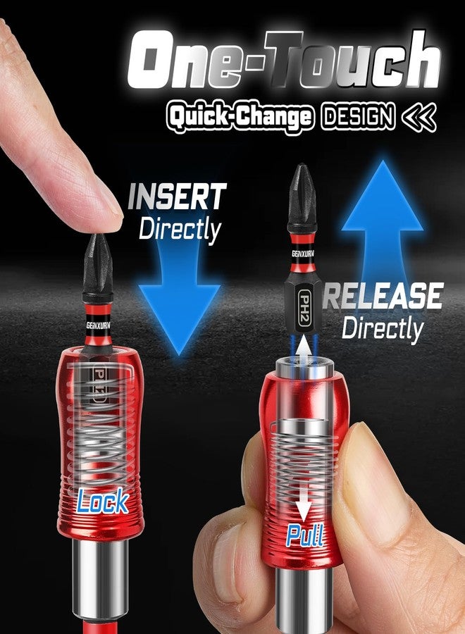 Geinxurn 16pieces Mini Ratchet Screwdriver Set, Mini 1/4 Square Wrench, Magnetic Locking Bit Holder, Quick Change Impact Adapter and Multi-Bits, Push-Pull Tin Case for DIY Projects - Image 5