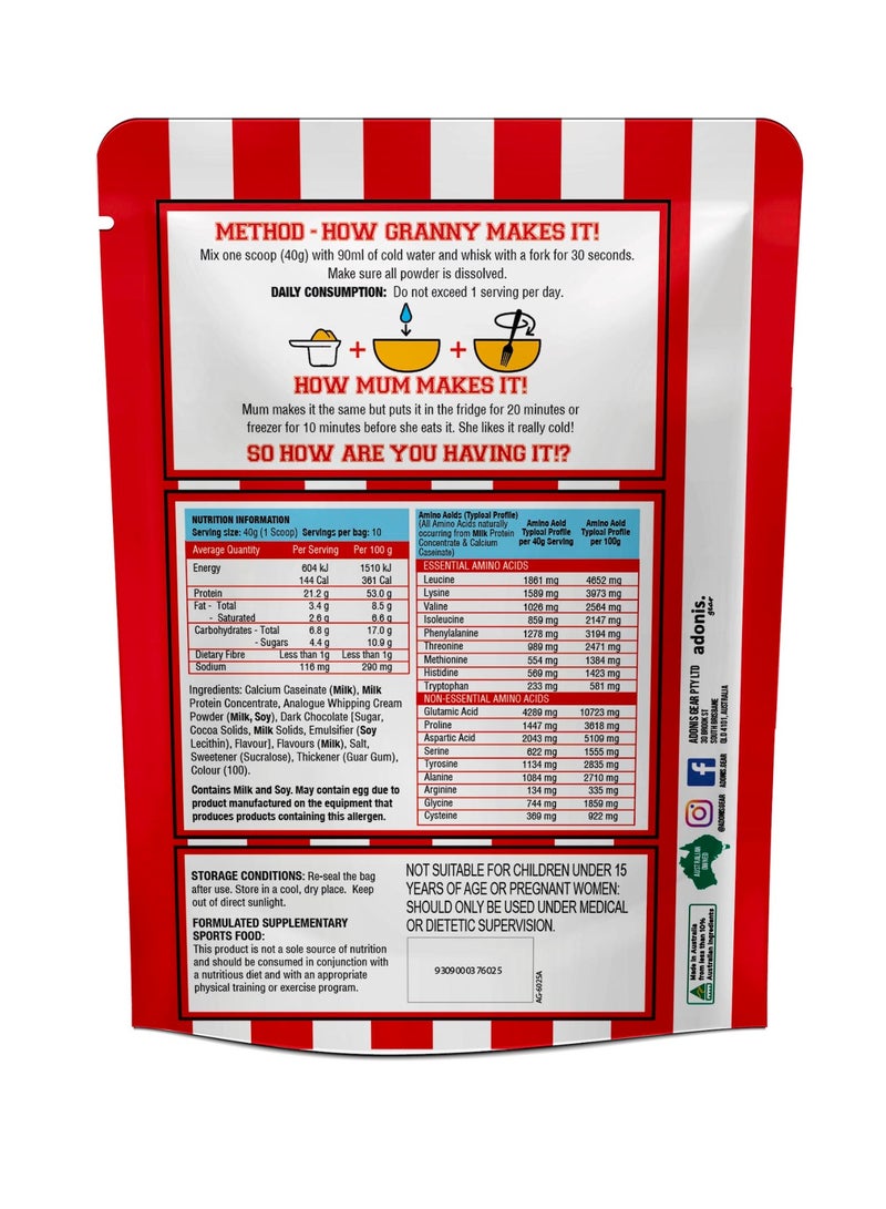 ADONIS Protein Cookie Dough Casein Protein Banana Choc Chip 400g (10 Servings) - Image 2
